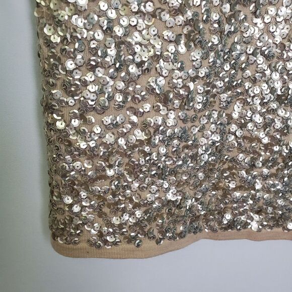 J.Crew Sequin Sleeveless Merino Wool Sweater Tank Gold XS - Picture 6 of 7